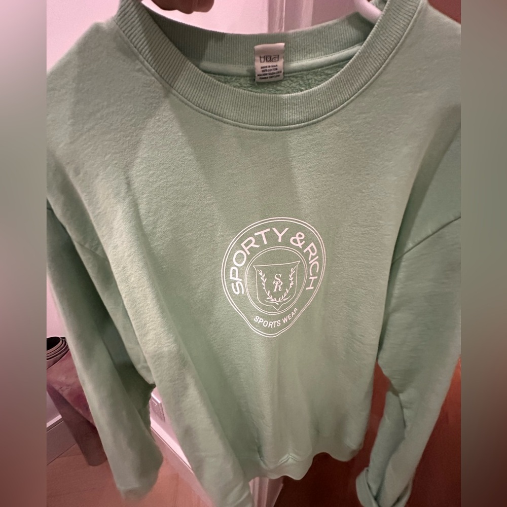 Sporty & Rich Mint Crew Neck Sweater